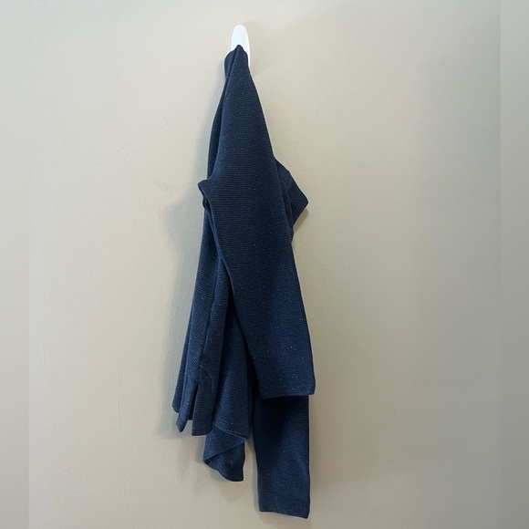 JJill V-Neck Sweater Long Sleeve Oversized Blue Ribbed sweatshirt Womens LP - Picture 8 of 9